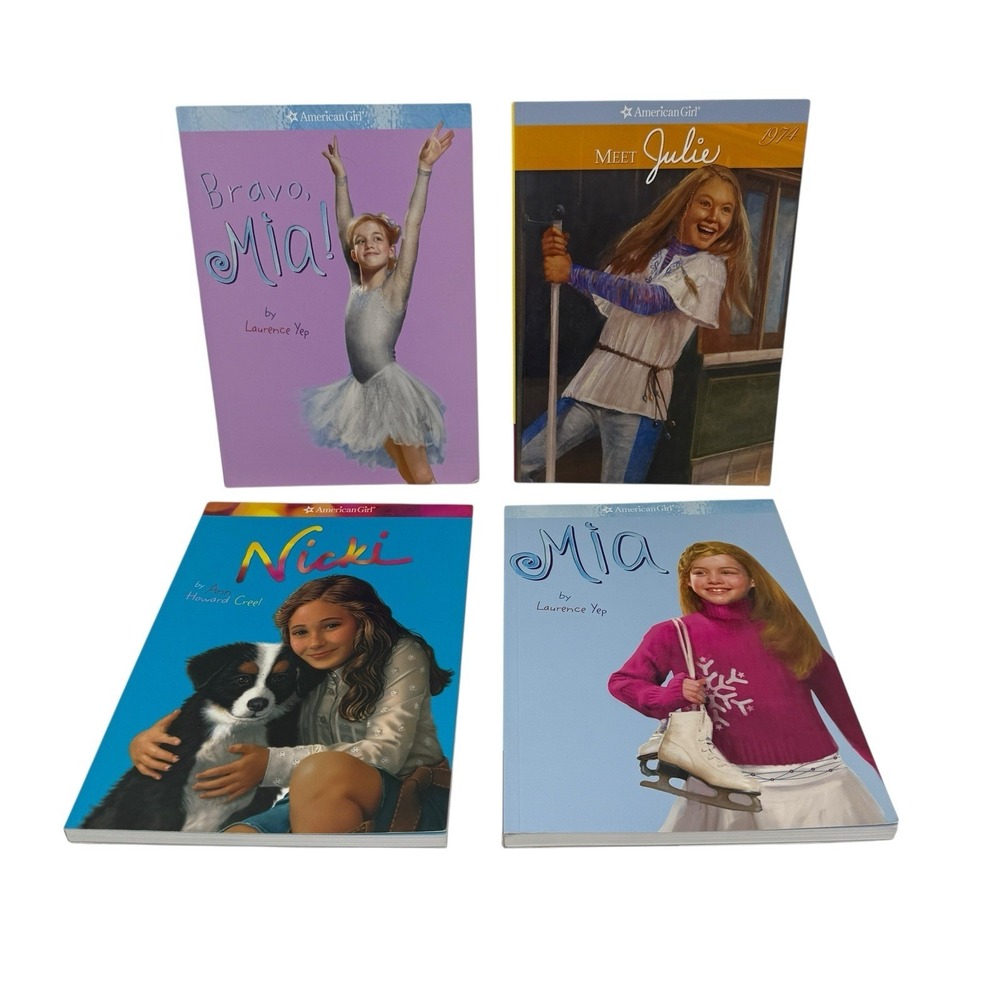 American Girl Doll Books Meet Julie Mia,Bravo Mia & Nicki - 4 book‎ lot